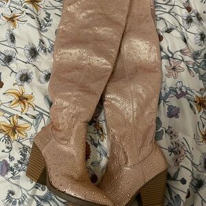 Pink sparkly cowboy boots